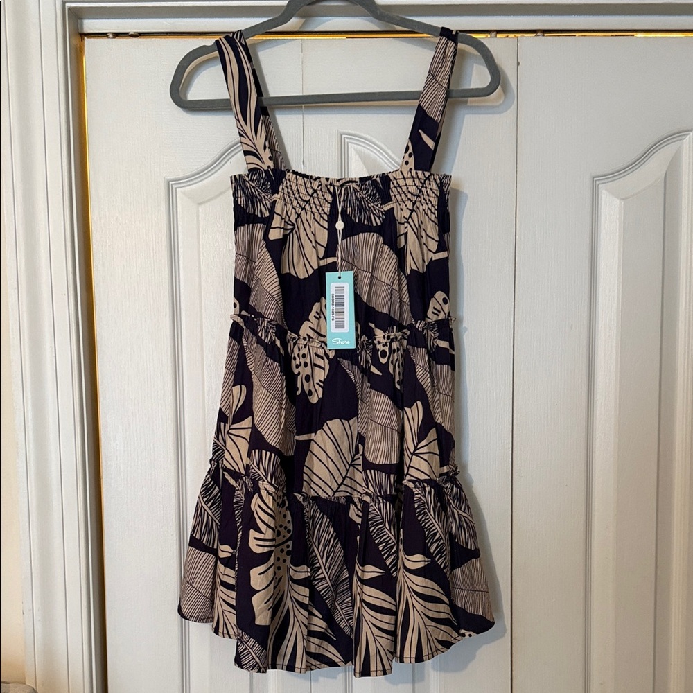 Leaf Print Babydoll Sundress